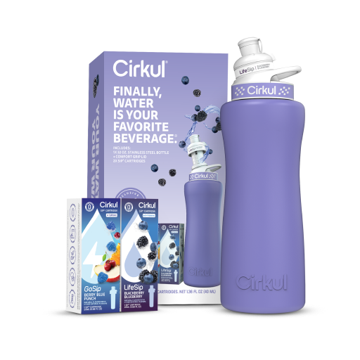 32oz. Matte Periwinkle Stainless Steel Bottle Starter Kit Z3