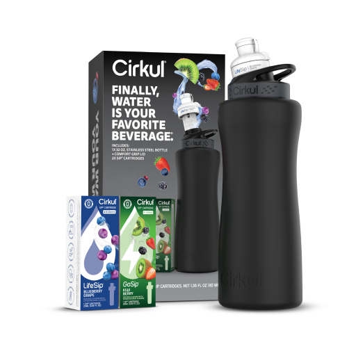 32oz. Matte Black Stainless Steel Bottle Starter Kit J7